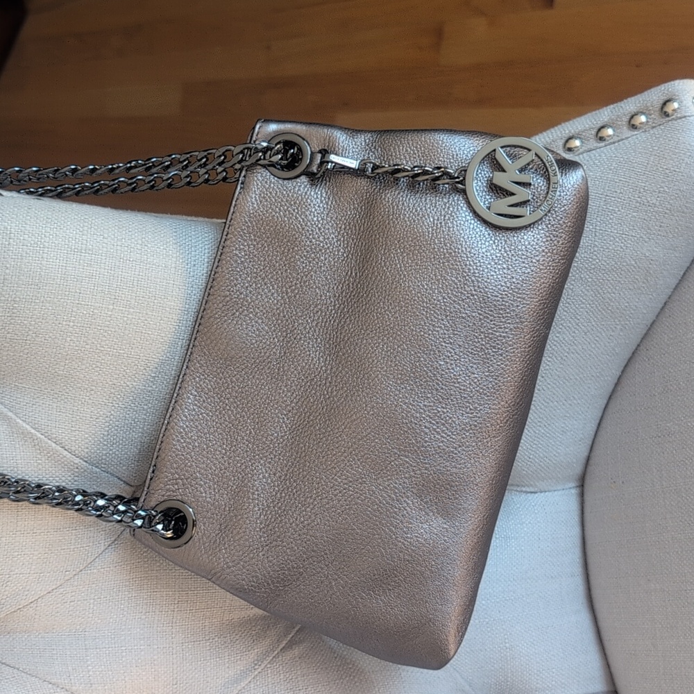 Michael Kors Jet Set Medium Chain Messenger Leather Bag; Rare And Spotless! Euc